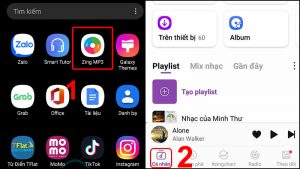 Vào ứng dụng ZingMP3 và chuyển sang tab Cá nhân