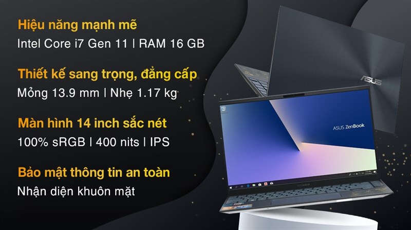 Asus ZenBook UX425EA i7 1165G7/16GB/512GB/Cáp/Túi/Win10 (KI439T) Asus ZenBook UX425EA i7 1165G7/16GB/512GB/Cáp/Túi/Win10 (KI439T)