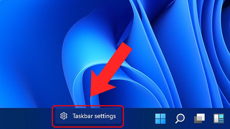 Vào mục cài đặt thanh taskbar