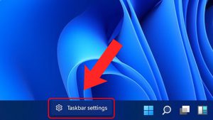 Vào mục cài đặt thanh taskbar