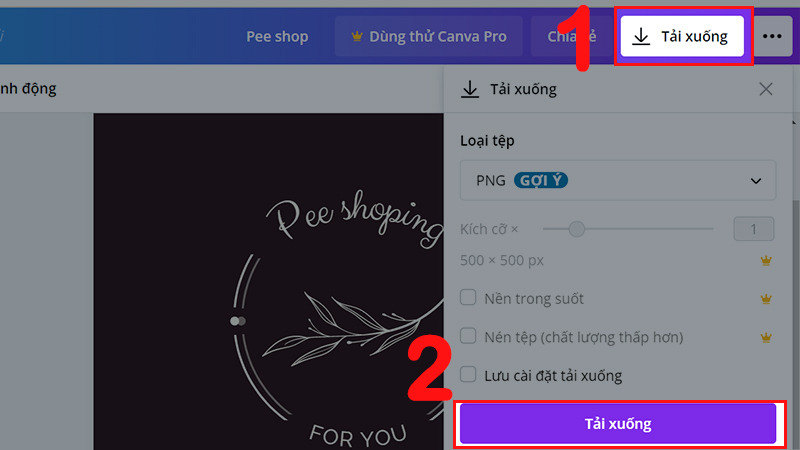 Lưu logo về máy