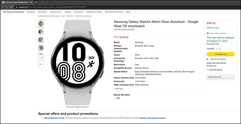 Samsung Galaxy Watch 4 lộ ngày ra mắt trên Amazon Samsung Galaxy Watch 4 lộ ngày ra mắt trên Amazon
