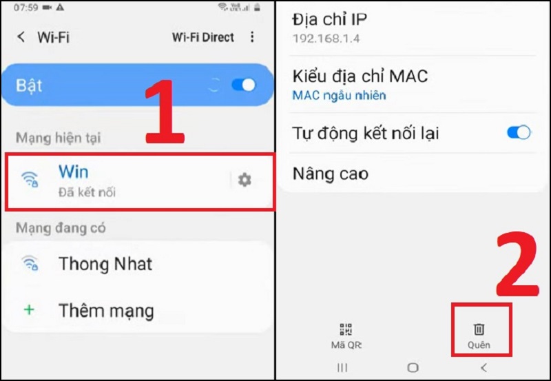 Các bước quên và xóa mạng WiFi trên iPhone