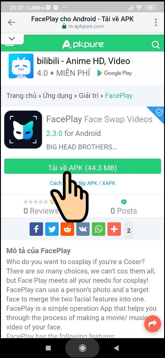Bấm Tải về APK (44.3MB) Bấm Tải về APK (44.3MB)