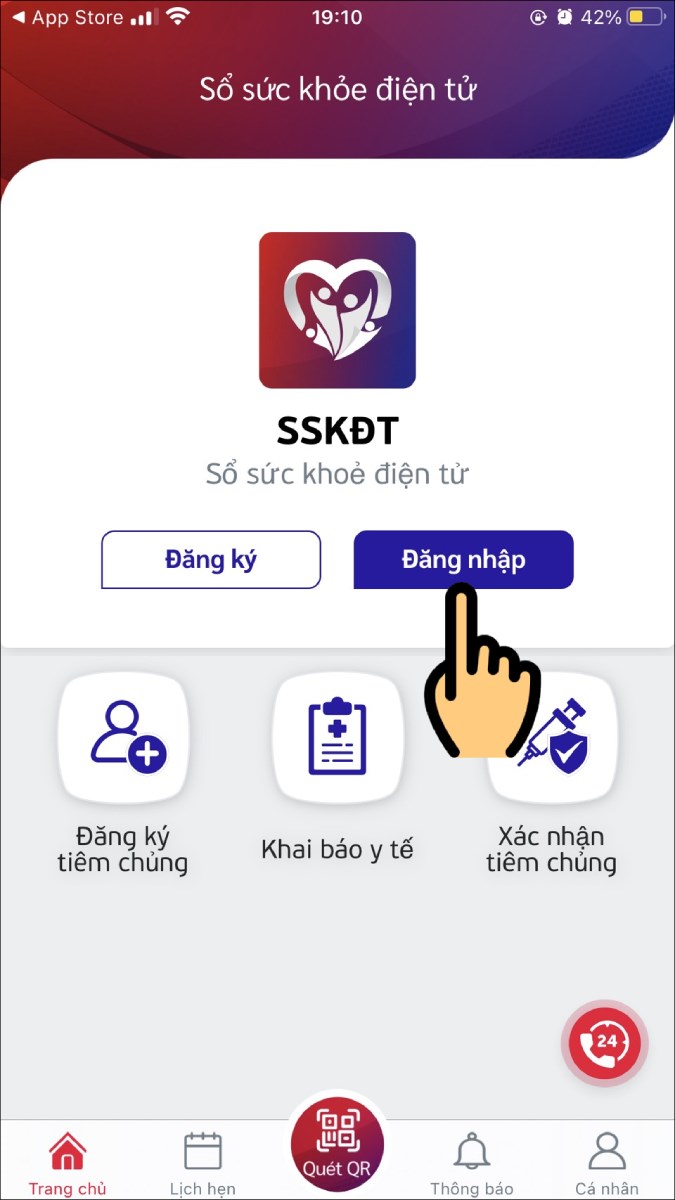 Nhấn nút Đăng nhập Nhấn nút Đăng nhập