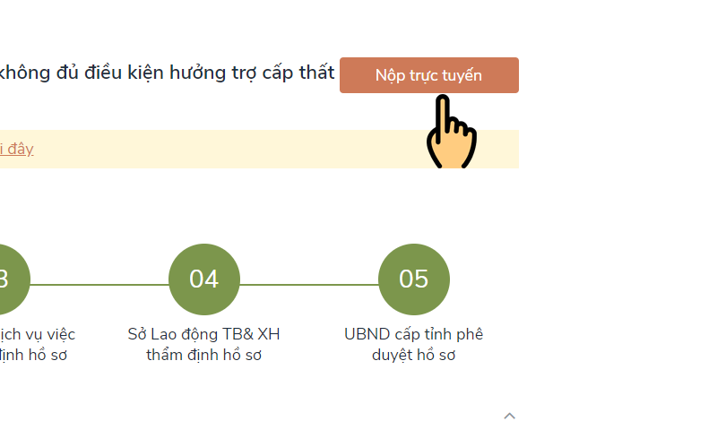 Nhấn mục Nộp trực tuyến Nhấn mục Nộp trực tuyến