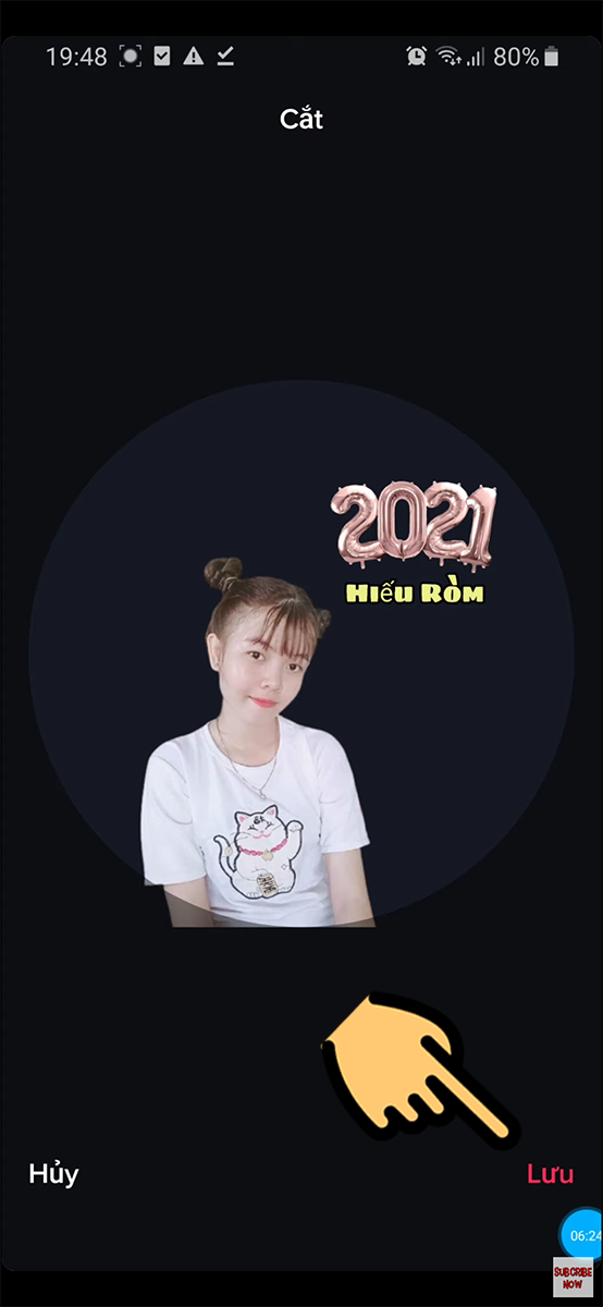 Nhấn Lưu để đổi avatar TikTok Nhấn Lưu để đổi avatar TikTok