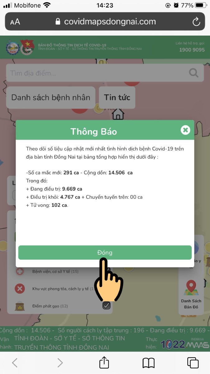 Nhấn nút Đóng Nhấn nút Đóng