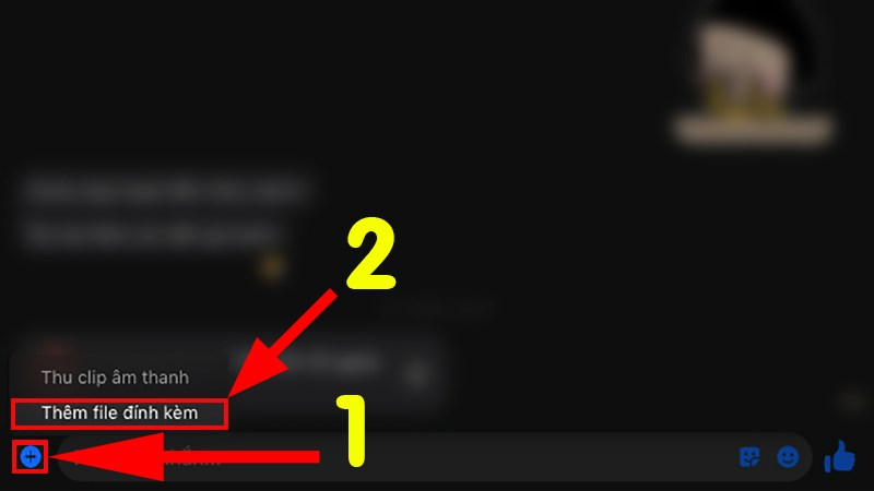 Truy cập vào Messenger trên MacOS > Nhấn vào biểu tượng dấu cộng > Chọn Thêm file đính kèm Truy cập vào Messenger trên MacOS > Nhấn vào biểu tượng dấu cộng > Chọn Thêm file đính kèm