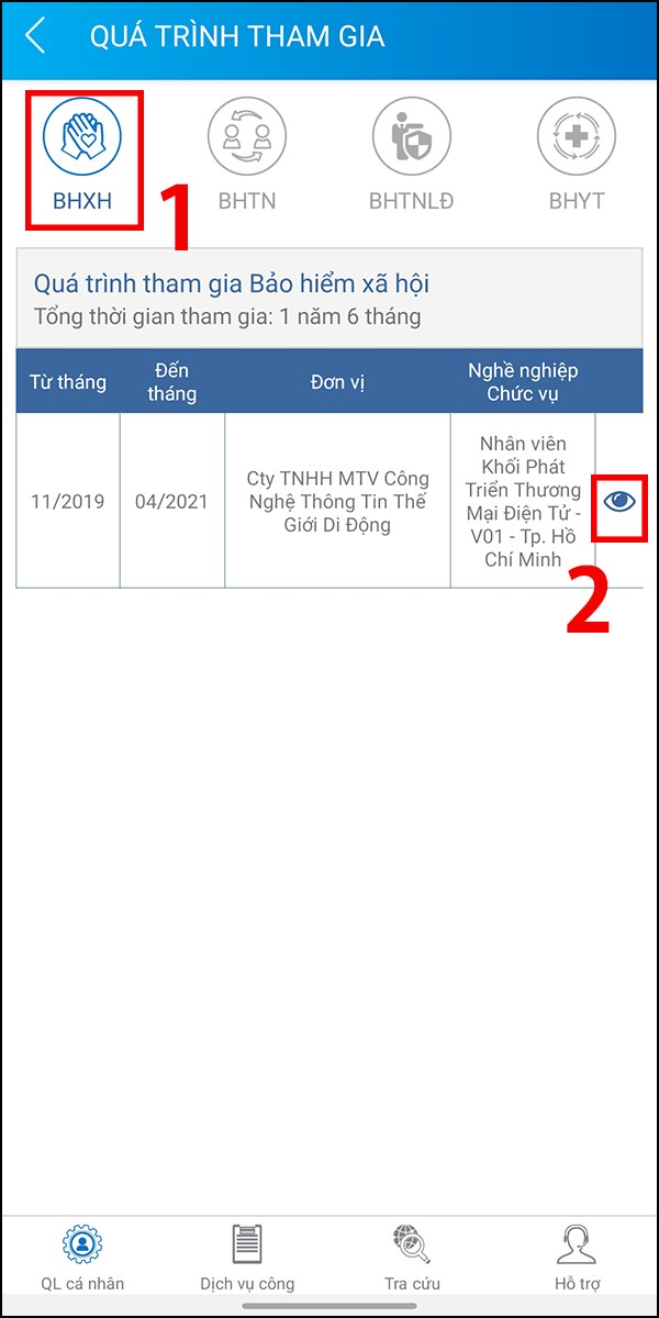 Xem chi tiết quá trình tham gia Xem chi tiết quá trình tham gia