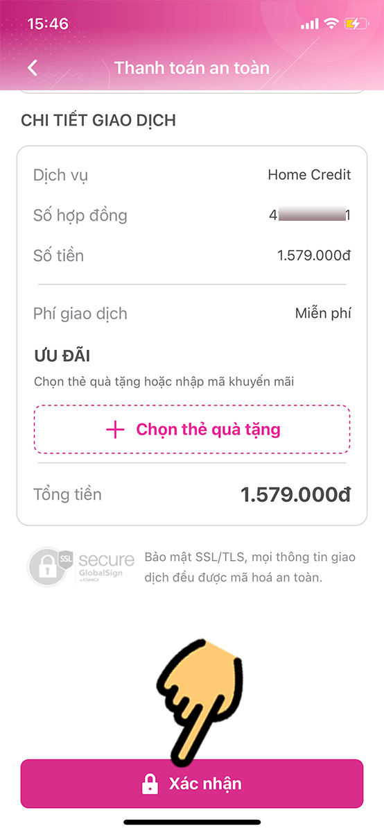 Nhấn Xác nhận Nhấn Xác nhận