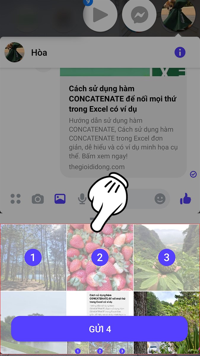 Chọn nhiều hình ảnh bạn muốn gửi Chọn nhiều hình ảnh bạn muốn gửi