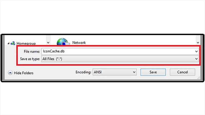 Tạo file IconCache.db mới có nội dung trống bằng cách tạo ra một file notepad không có nội dung Tạo file IconCache.db mới có nội dung trống bằng cách tạo ra một file notepad không có nội dung