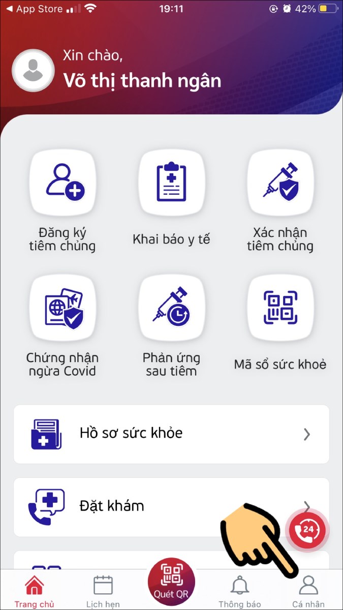 Nhấn vào mục Cá nhân Nhấn vào mục Cá nhân