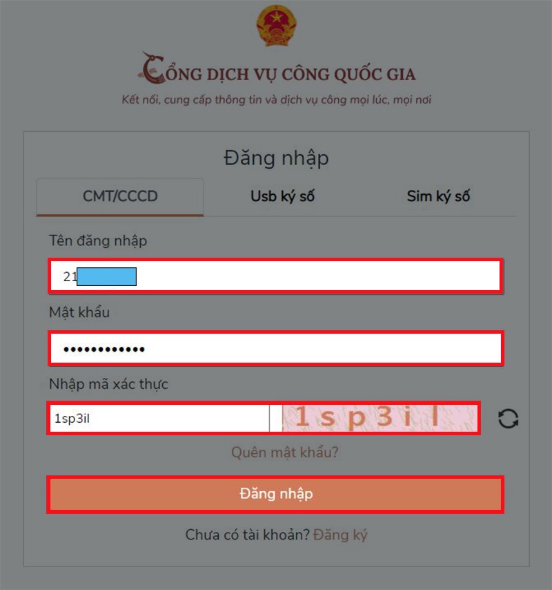 Nhập số CMT và mật khẩu để đăng nhập Nhập số CMT và mật khẩu để đăng nhập