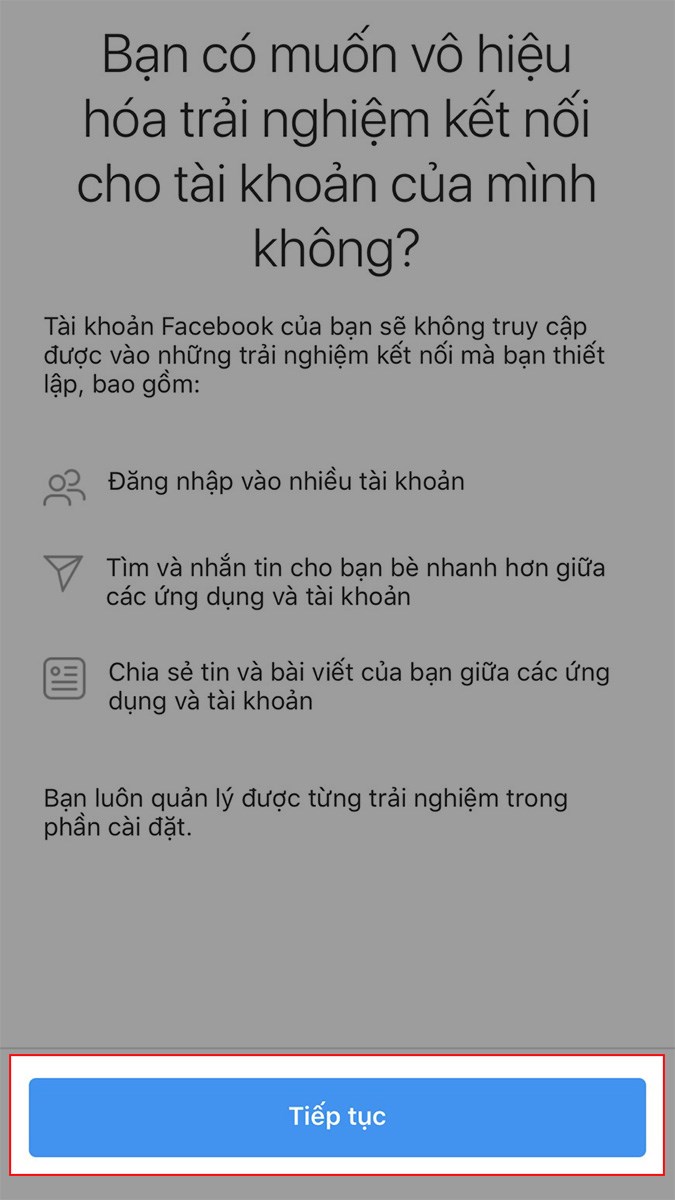 Chọn Tiếp tục Chọn Tiếp tục
