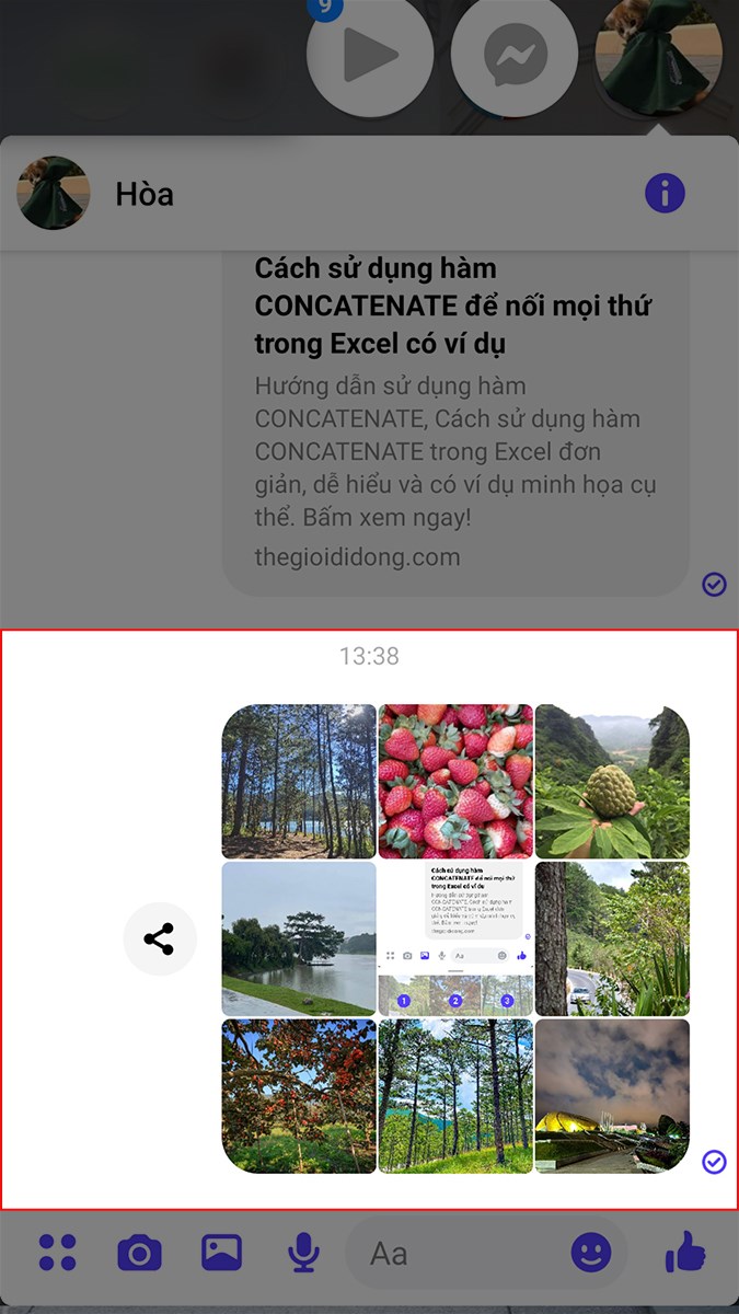 Nhấn Gửi để gửi nhiều hình ảnh đã chọn qua Messenger Nhấn Gửi để gửi nhiều hình ảnh đã chọn qua Messenger