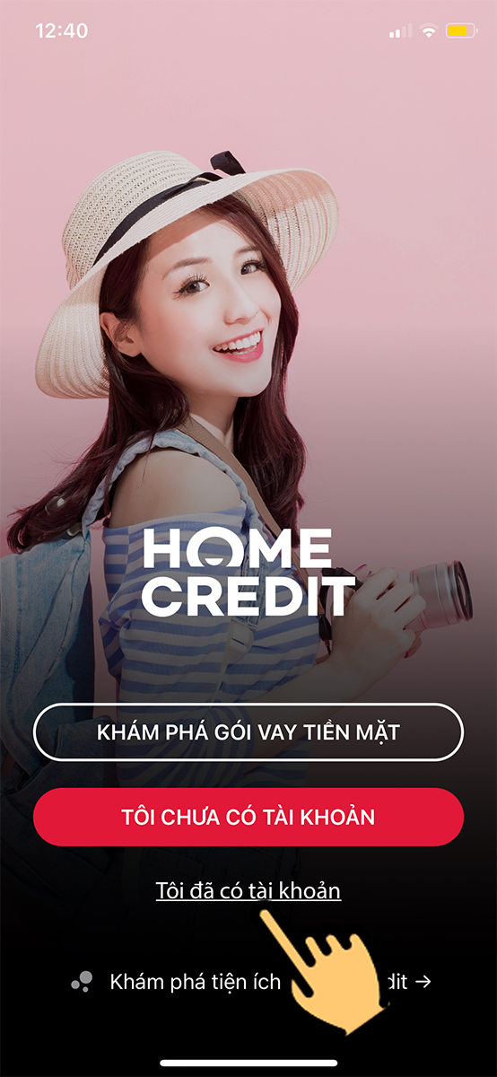 Bạn chọn Tôi đã có tài khoản Bạn chọn Tôi đã có tài khoản