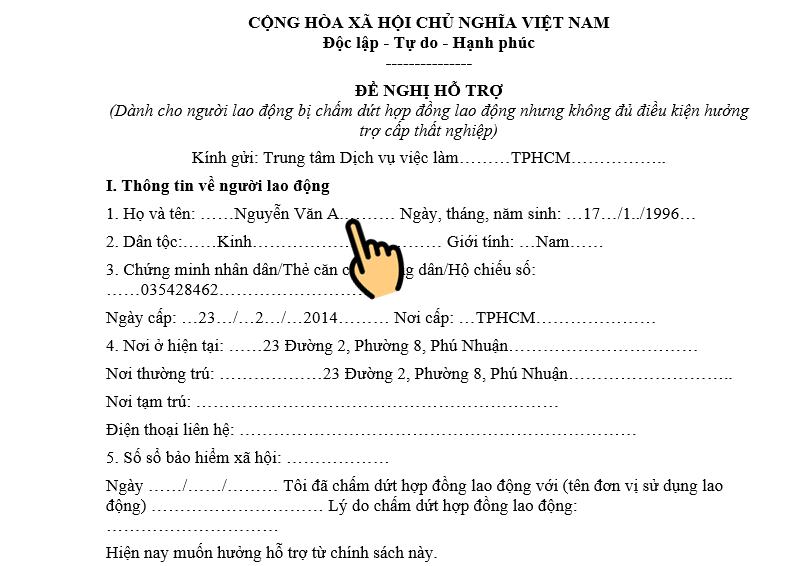 Mở file và điền thông tin cá nhân trên file Mở file và điền thông tin cá nhân trên file