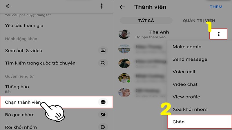 Chặn thành viên Chặn thành viên