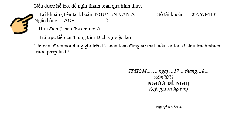 Chọn vào ô hình thức muốn nhận Chọn vào ô hình thức muốn nhận
