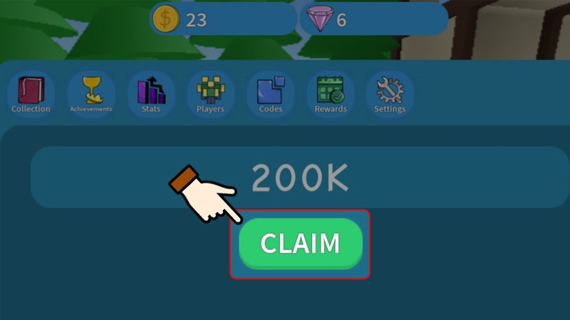 Nhấn chọn Claim để nhận quà Nhấn chọn Claim để nhận quà