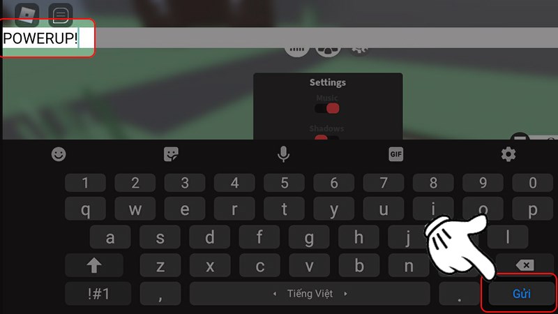 Nhập code và nhấn Gửi Nhập code và nhấn Gửi