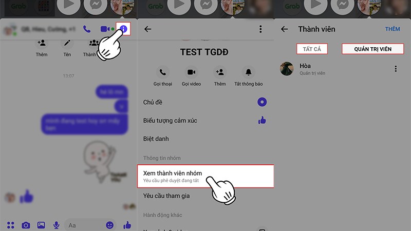 Xem thành viên, quản trị viên của nhóm Xem thành viên, quản trị viên của nhóm
