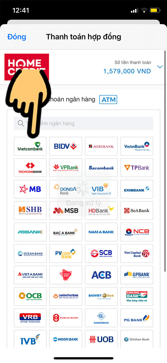 Chọn ngân hàng bạn muốn dùng để thanh toán Chọn ngân hàng bạn muốn dùng để thanh toán