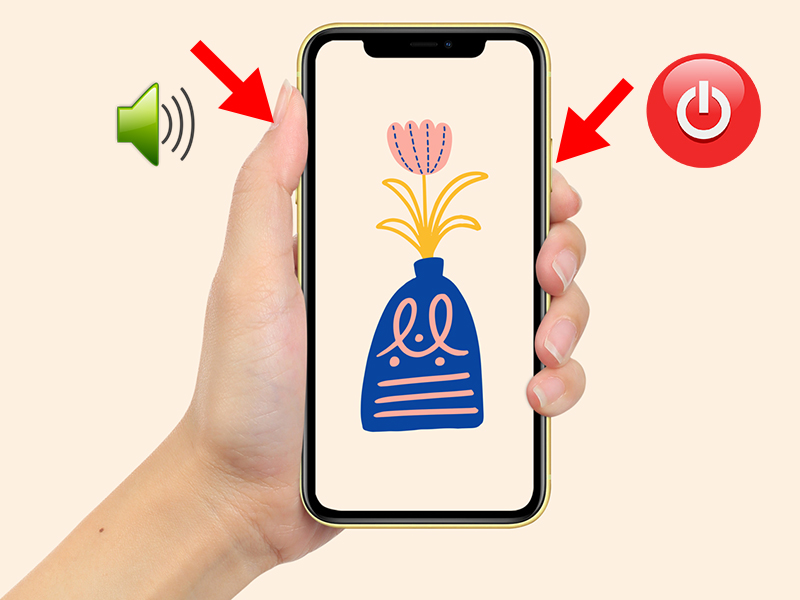9-cach-sua-loi-app-store-tai-ung-dung-cham-tren-iphone-ipad205 Nhấn giữ nút Nguồn và nút Tăng âm lượng