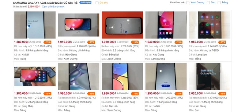 Samsung Galaxy A02s (3GB/32GB) cũ giảm giá Samsung Galaxy A02s (3GB/32GB) cũ giảm giá