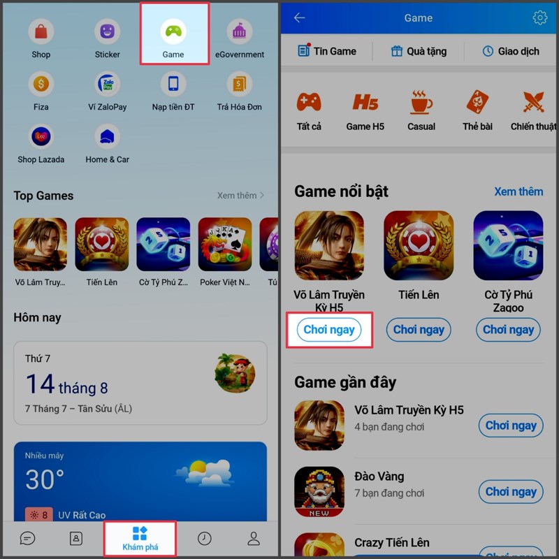 Cách chơi game Võ Lâm Truyền Kỳ trên Zalo Cách chơi game Võ Lâm Truyền Kỳ trên Zalo