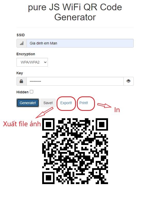 anh3-556x774-1 Bước 4 : Sau khi có mã QR Code, bạn chọn mục Export nếu muốn xuất ra file ảnh định dạng Png, hoặc mục Print để in mã QR Code