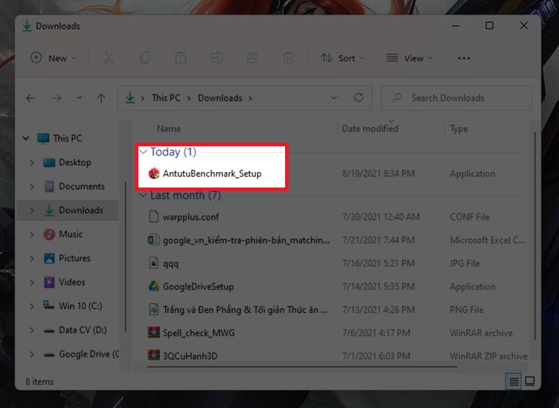 mở file vừa tải mở file vừa tải