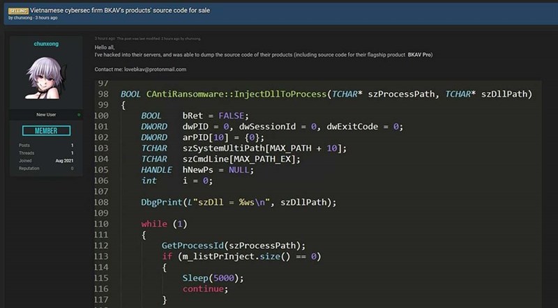 Hacker rao bán mã nguồn của nhiều sản phẩm Bkav, phía công ty nói gì? Hacker rao bán mã nguồn của nhiều sản phẩm Bkav, phía công ty nói gì?
