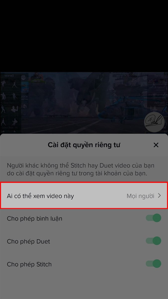 Chọn Ai có thể xem video này Chọn Ai có thể xem video này