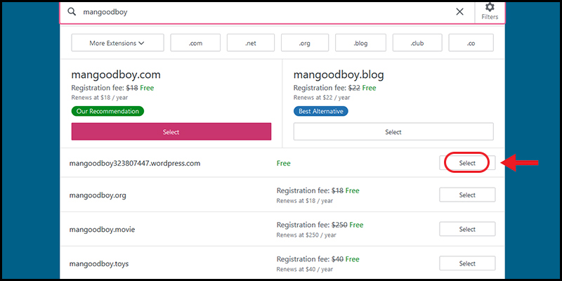 blog-la-gi-cach-tao-blog-blog-ca-nhan-mien-phi-nhanh-chong-8-2 Chọn tên miền free