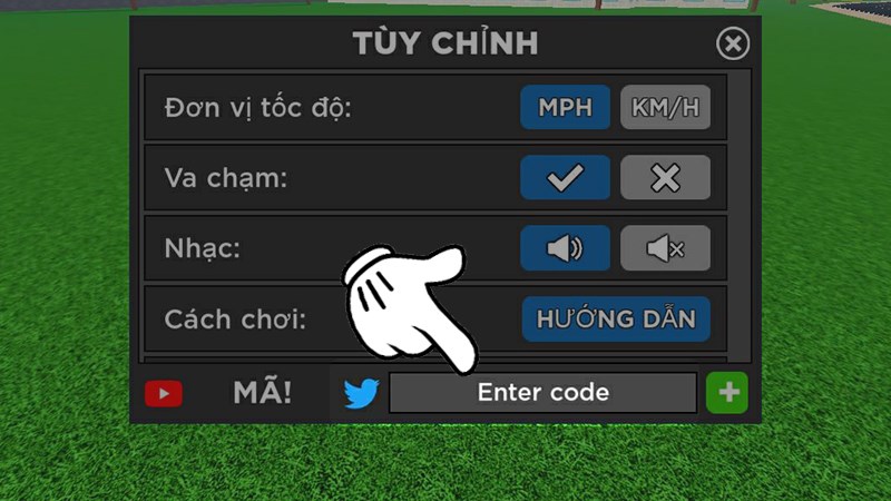 Nhấn vào ô Enter code Nhấn vào ô Enter code