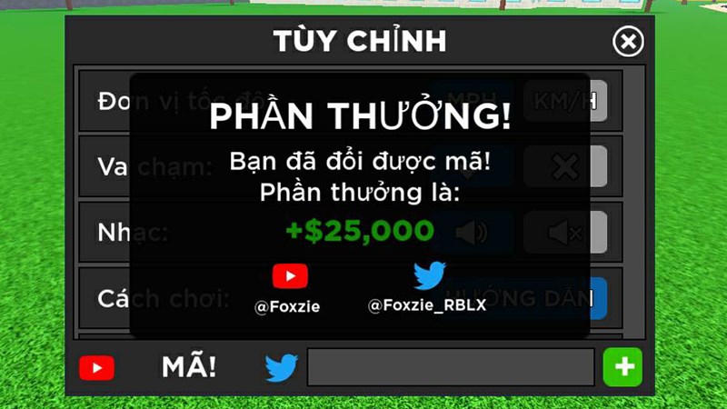 Nhập code thành công Nhập code thành công