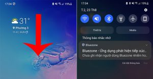 Mở bảng điều khiển nhanh từ màn hình chính