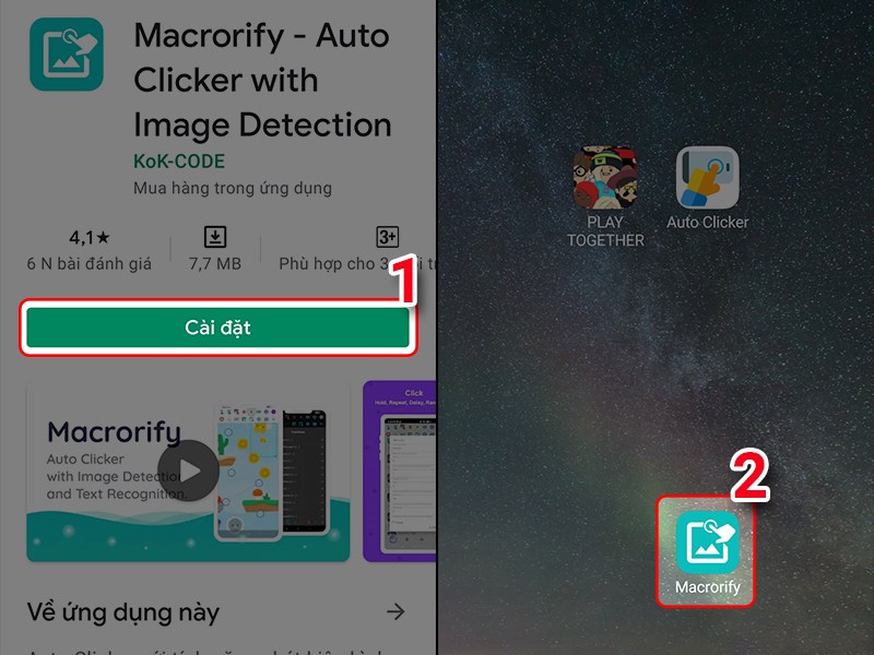 Tìm kiếm và cài đặt ứng dụng Macrorify Tìm kiếm và cài đặt ứng dụng Macrorify