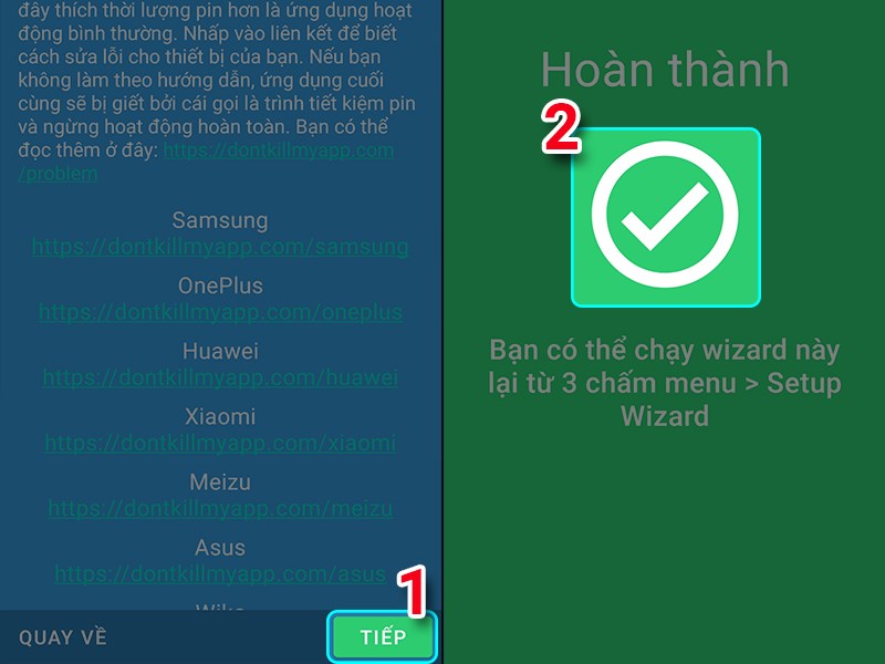 Tiếp tục quá trình cài đặt Tiếp tục quá trình cài đặt
