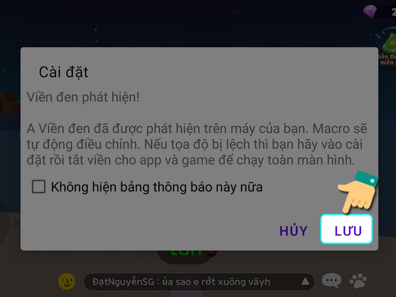 Lưu cài đặt Lưu cài đặt