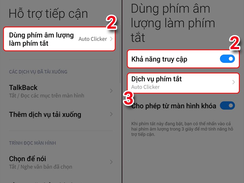 Cài đặt hỗ trợ tiếp cận Cài đặt hỗ trợ tiếp cận