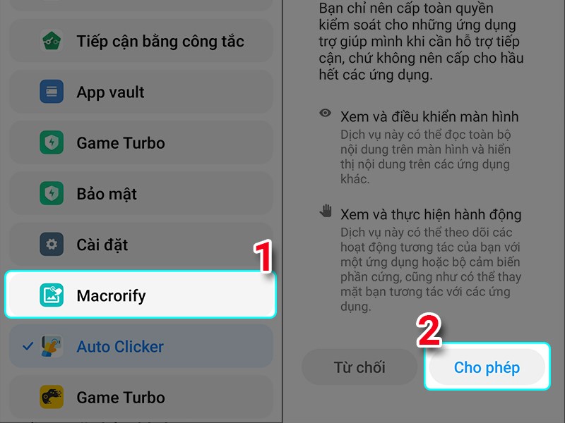 Chọn ứng dụng Chọn ứng dụng