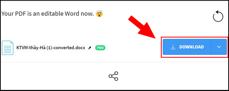 Chọn DOWNLOAD để lưu file Word