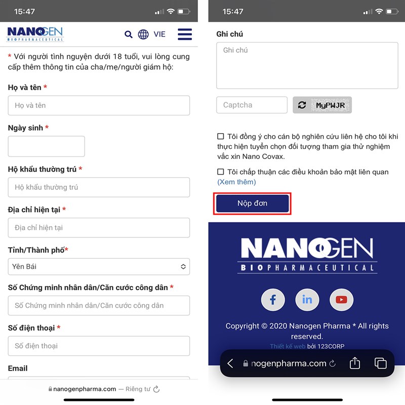 Cách đăng ký tiêm thử nghiệm vaccine Nano Covax-2 Cách đăng ký tiêm thử nghiệm vaccine Nano Covax-2