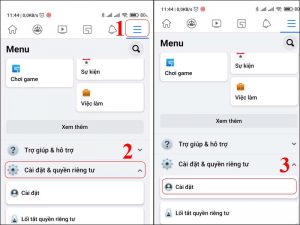 Truy cập phần cài đặt quyền riêng tư Facebook