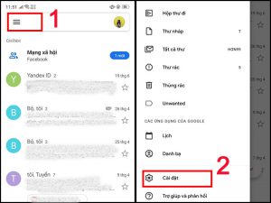 Vào ứng dụng gmail trên điện thoại