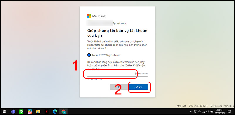 Nhập email hoặc số điện thoại dự phòng